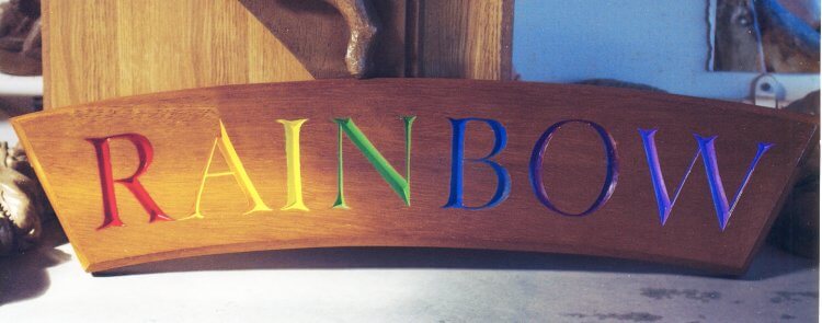 boat name Boards Painting, varnishing and gilding rainbow