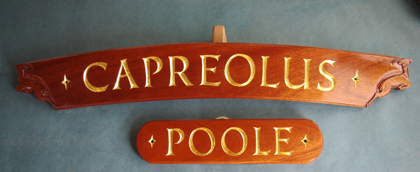boat nameboards - painting varnishing and gilding